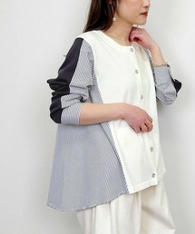 Lo-Fi（ローファイ）の「配色ドッキングカーディガン（カーディガン/ボレロ）」