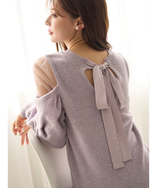 SNIDEL（スナイデル）の「シースルーショルダーニットワンピース（ワンピース・レディース・アイボリー/ラベンダー/ダークブラウン・F）」の22枚目の写真