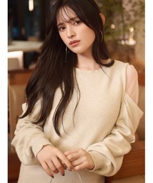 SNIDEL | シースルーショルダーニットワンピース(ワンピース)