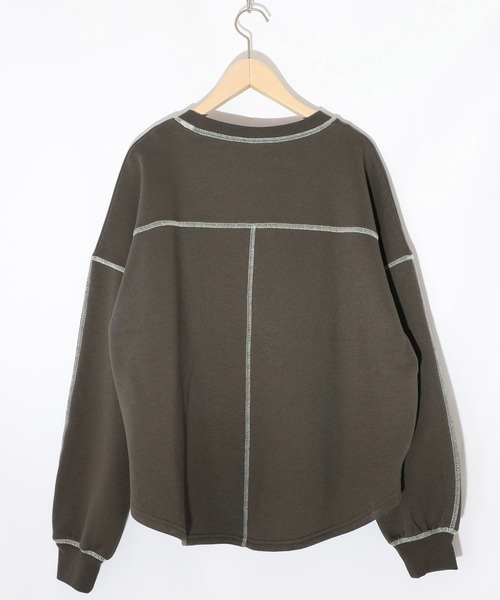 ScoLar（スカラー）の「153738：スカラーハイウェイ ヴィンテージ風プルオーバー（Tシャツ/カットソー・レディース・ブラック/チャコールグレー/杢グレー・M）」の11枚目の写真