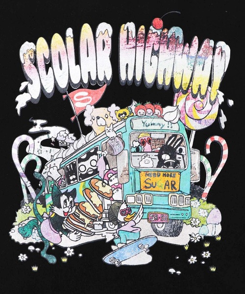 ScoLar（スカラー）の「153738：スカラーハイウェイ ヴィンテージ風プルオーバー（Tシャツ/カットソー・レディース・ブラック/チャコールグレー/杢グレー・M）」の16枚目の写真