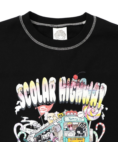 ScoLar（スカラー）の「153738：スカラーハイウェイ ヴィンテージ風プルオーバー（Tシャツ/カットソー・レディース・ブラック/チャコールグレー/杢グレー・M）」の17枚目の写真