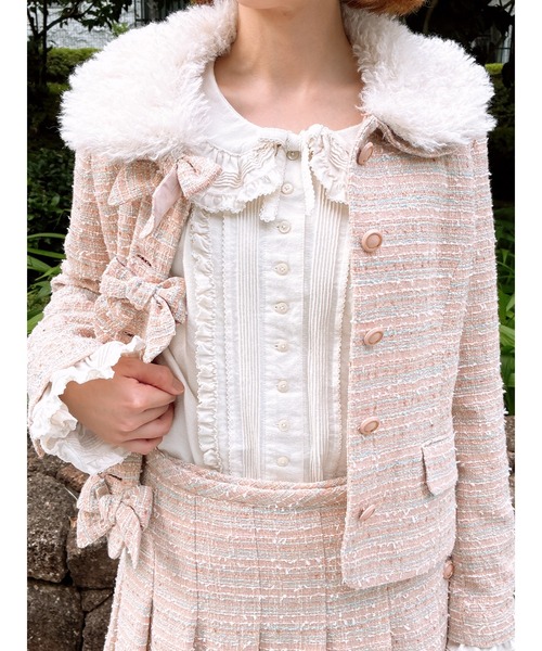 PINK HOUSE（ピンクハウス）の「リボンブローチ付きローンブラウス