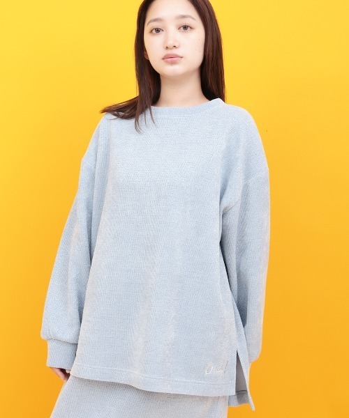 チチカカ(チチカカ)の「キラキラモールニットライクプルオーバー(Tシャツ/カットソー・レディース・ブルー/チャコールグレー・FREE)」の1枚目の写真
