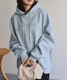ビッグシルエット刺繍ロゴパーカー/フーディー