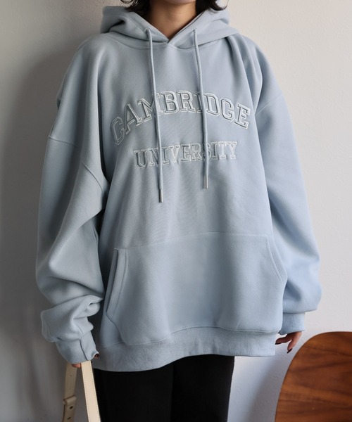sakishimatokyo（サキシマトーキョー）の「ビッグシルエット刺繍ロゴパーカー/フーディー（パーカー・レディース・グレー/ブルー/チャコール/ネイビー・FREE）」の14枚目の写真