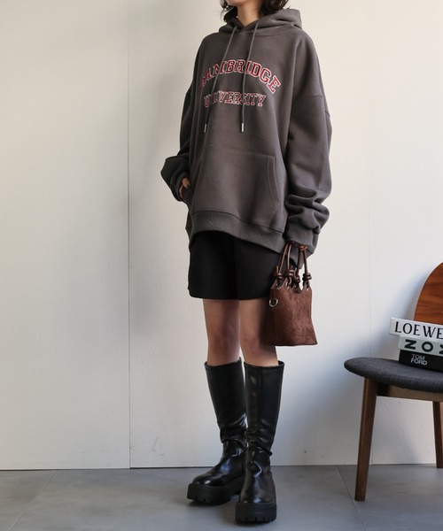 sakishimatokyo（サキシマトーキョー）の「ビッグシルエット刺繍ロゴパーカー/フーディー（パーカー・レディース・グレー/ブルー/チャコール/ネイビー・FREE）」の18枚目の写真