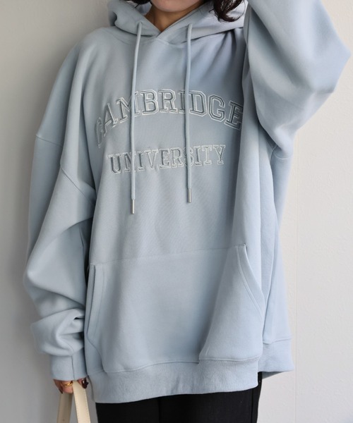 sakishimatokyo（サキシマトーキョー）の「ビッグシルエット刺繍ロゴパーカー/フーディー（パーカー・レディース・グレー/ブルー/チャコール/ネイビー・FREE）」の22枚目の写真