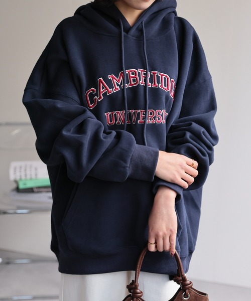 sakishimatokyo（サキシマトーキョー）の「ビッグシルエット刺繍ロゴパーカー/フーディー（パーカー・レディース・グレー/ブルー/チャコール/ネイビー・FREE）」の10枚目の写真
