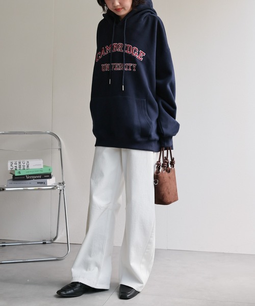 sakishimatokyo（サキシマトーキョー）の「ビッグシルエット刺繍ロゴパーカー/フーディー（パーカー・レディース・グレー/ブルー/チャコール/ネイビー・FREE）」の9枚目の写真