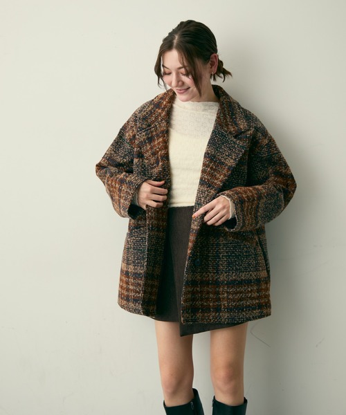 Lunea(ルネア)の「チェックテーラードジャケット(テーラードジャケット・レディース・ブラウン/ネイビー・FREE)」の22枚目の写真