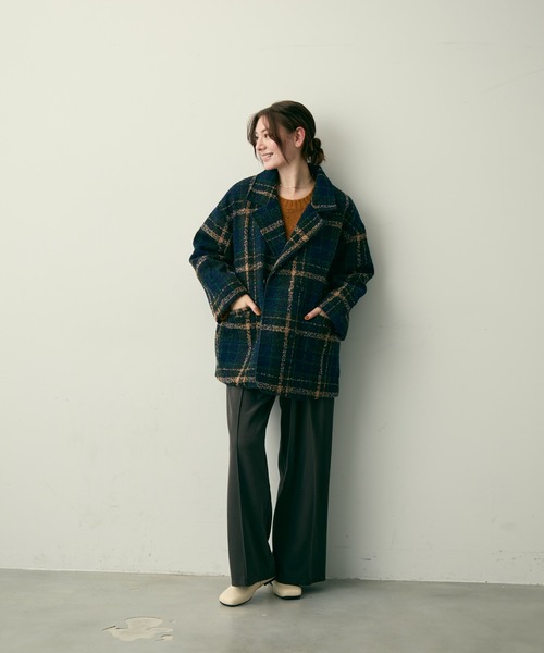 Lunea(ルネア)の「チェックテーラードジャケット(テーラードジャケット・レディース・ブラウン/ネイビー・FREE)」の12枚目の写真