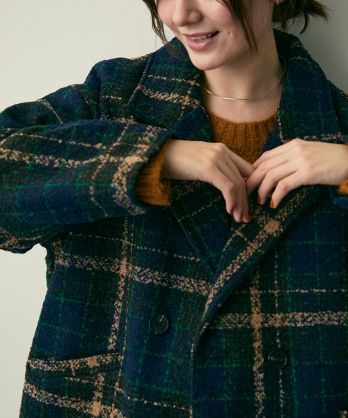 Lunea(ルネア)の「チェックテーラードジャケット(テーラードジャケット・レディース・ブラウン/ネイビー・FREE)」の14枚目の写真