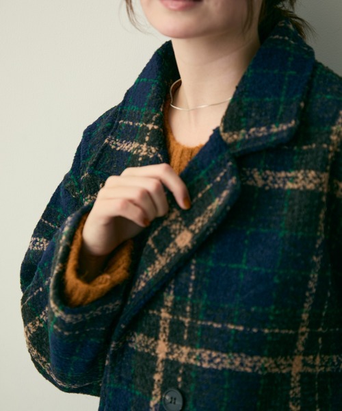 Lunea(ルネア)の「チェックテーラードジャケット(テーラードジャケット・レディース・ブラウン/ネイビー・FREE)」の15枚目の写真