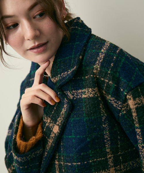 Lunea(ルネア)の「チェックテーラードジャケット(テーラードジャケット・レディース・ブラウン/ネイビー・FREE)」の17枚目の写真