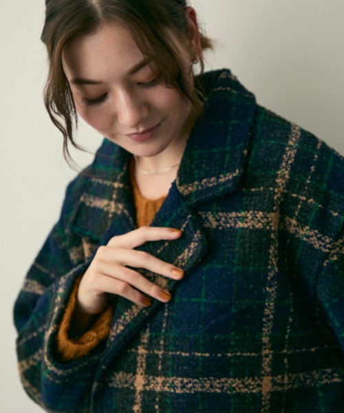 Lunea(ルネア)の「チェックテーラードジャケット(テーラードジャケット・レディース・ブラウン/ネイビー・FREE)」の16枚目の写真