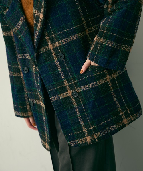 Lunea(ルネア)の「チェックテーラードジャケット(テーラードジャケット・レディース・ブラウン/ネイビー・FREE)」の18枚目の写真