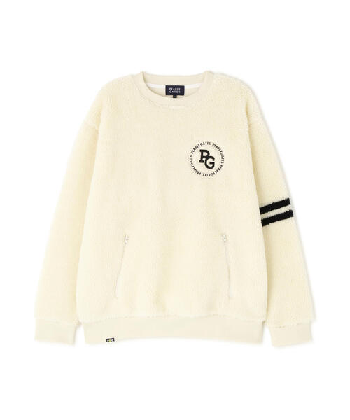 パーリーゲイツ　2026年　ハイパイルボアパネルJQクルーネックカットソー　5 PEARLY GATES】ハイパイル ボアパネルJQ（Tシャツ/カットソー