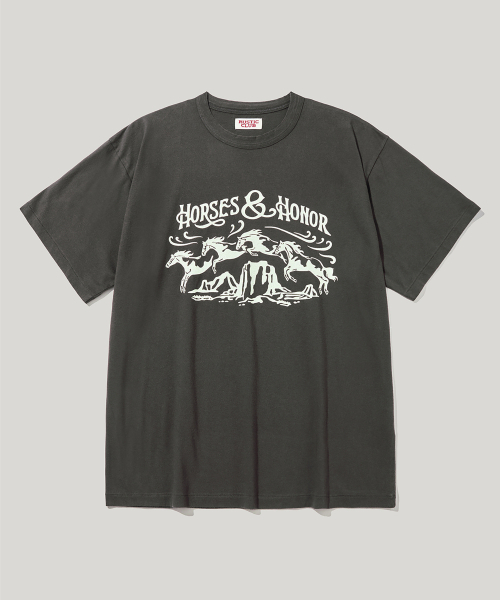 RUSTICCLUB(ラスティッククラブ)の「VINTAGE INSPIRED H&H T-SHIRT_CHARCOAL(Tシャツ/カットソー・レディース・その他・SMALL/MEDIUM/LARGE)」の1枚目の写真