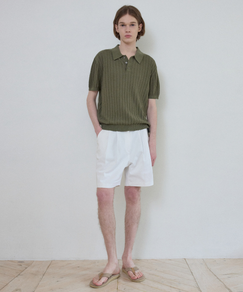 WEDNESDAY OASIS(ウェンズデーオアシス)の「クールウォッシャブルカラー ハーフシンボルニット_KHAKI(WC25-KN21)(ニット/セーター・メンズ・カーキ・MEDIUM/LARGE)」の2枚目の写真