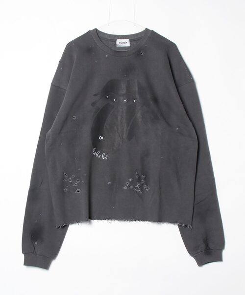 ROYAL FLASH（ロイヤルフラッシュ）の「ECRZN/エクラゾン/Piellcing Sweat Shirts（スウェット・メンズ・ブラック・1）」の3枚目の写真
