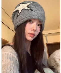 LADY LIKE（レディライク）の「星柄深めニット帽（ニットキャップ/ビーニー）」