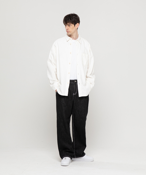 CHAMBROS（チャンブロス）の「ノンフェイドワイドデニムパンツ[ディープブラック]（デニムパンツ・レディース・その他・SMALL/MEDIUM/LARGE/X-LARGE/XX-LARGE）」の4枚目の写真