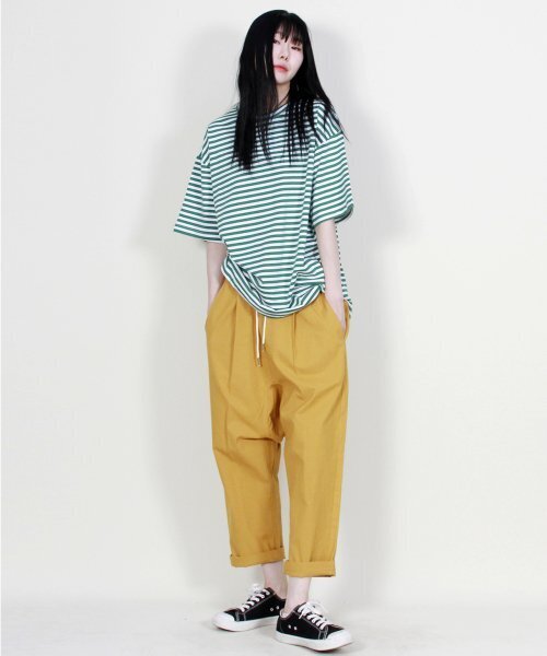 DEMARC(ドゥマーク)の「リネン無地リアルバギーパンツマスタード(その他パンツ・レディース・その他・MEDIUM/LARGE)」の4枚目の写真