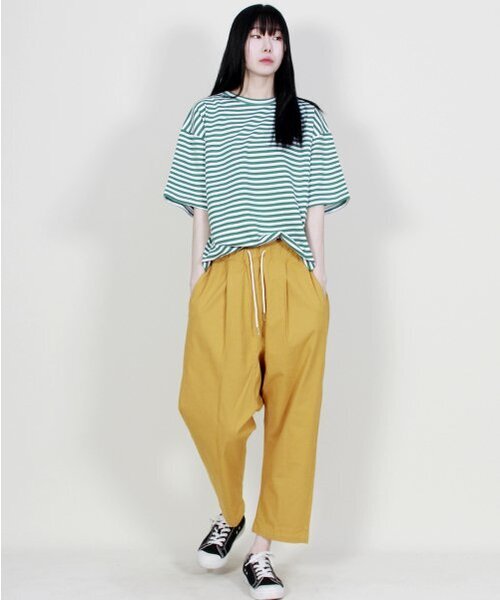 DEMARC(ドゥマーク)の「リネン無地リアルバギーパンツマスタード(その他パンツ・レディース・その他・MEDIUM/LARGE)」の5枚目の写真