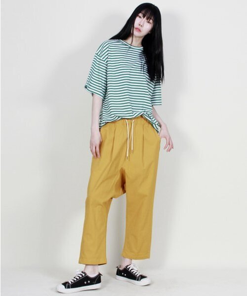 DEMARC(ドゥマーク)の「リネン無地リアルバギーパンツマスタード(その他パンツ・レディース・その他・MEDIUM/LARGE)」の8枚目の写真