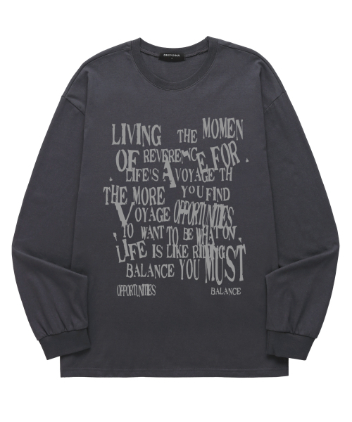 VANNWORKS(バンワークス)の「BALANCE TYPO ロングスリーブ (VLS0074) チャコール(Tシャツ/カットソー・レディース・その他・SMALL/LARGE/X-LARGE/XX-LARGE/MEDIUM)」の1枚目の写真