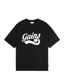 [クールコットン] オリジナルスターロゴTシャツ_ブラック/ホワイト