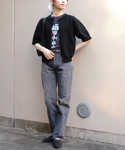 THE SHINZONE（ザ　シンゾーン）の「THE SHINZONE/シンゾーン　メッシュレースニットカーディガン　MESH LACE KNIT CARDIGAN　26SMSNI07（カーディガン/ボレロ・レディース・ブラック/ホワイト・FREE）」の16枚目の写真