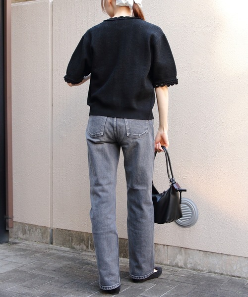 THE SHINZONE（ザ　シンゾーン）の「THE SHINZONE/シンゾーン　メッシュレースニットカーディガン　MESH LACE KNIT CARDIGAN　26SMSNI07（カーディガン/ボレロ・レディース・ブラック/ホワイト・FREE）」の14枚目の写真