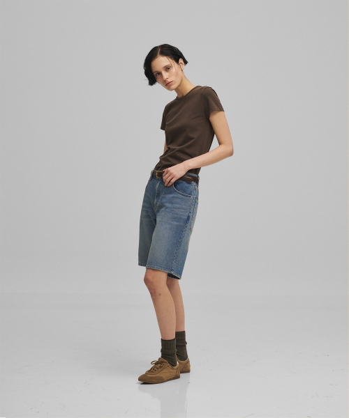 ANOTHER OFFICE WOMEN(アナザー オフィス ウーマン)の「w. Kuroki Denim Half Pants (Mid Blue)(デニムパンツ・レディース・その他・36/34)」の4枚目の写真