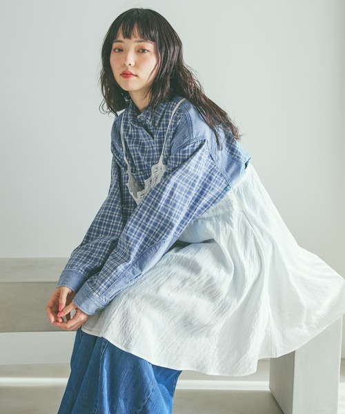 niko and...（ニコアンド）の「バテンレースフレアキャミワンピース（ワンピース・レディース・ダークブルー/チャコール/ナチュラル・FREE）」の9枚目の写真