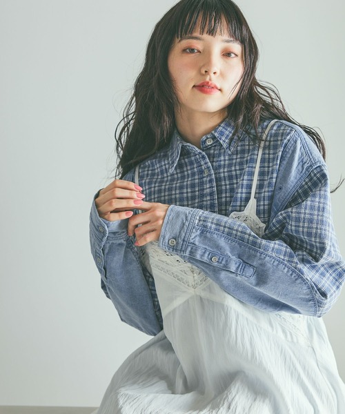 niko and...（ニコアンド）の「バテンレースフレアキャミワンピース（ワンピース・レディース・ダークブルー/チャコール/ナチュラル・FREE）」の10枚目の写真