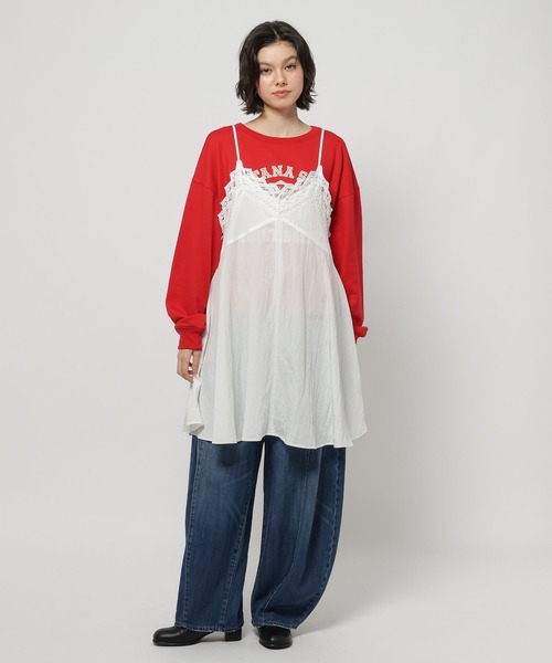 niko and...（ニコアンド）の「バテンレースフレアキャミワンピース（ワンピース・レディース・ダークブルー/チャコール/ナチュラル・FREE）」の14枚目の写真