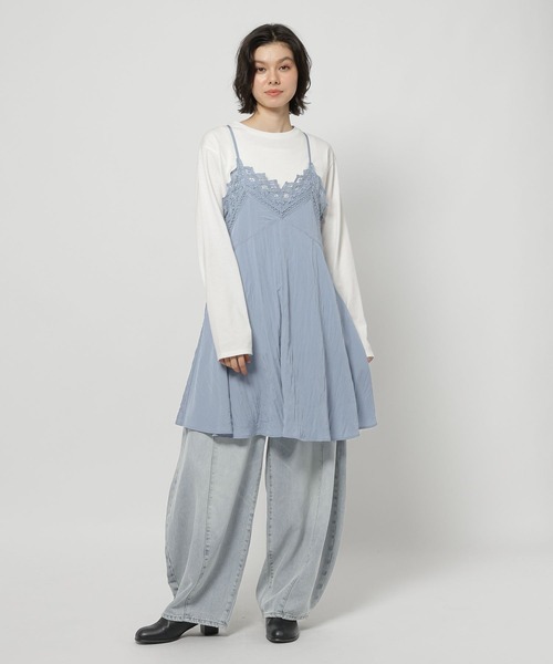 niko and...（ニコアンド）の「バテンレースフレアキャミワンピース（ワンピース・レディース・ダークブルー/チャコール/ナチュラル・FREE）」の18枚目の写真