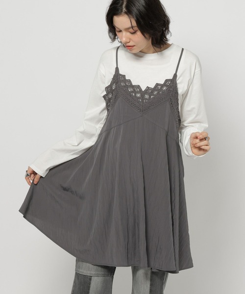バテンレースフレアキャミワンピース（ワンピース）｜niko and