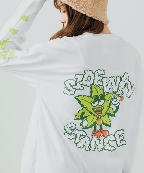En serio TOKYO(エンソリオトーキョー)の「【SIDEWAYSTANCE】リーフ長袖Tシャツ(Tシャツ/カットソー・メンズ・パープル/ブラック系1/ホワイト系1/グレー系/イエロー系・MEDIUM/X-LARGE/LARGE/SMALL)」の2枚目の写真