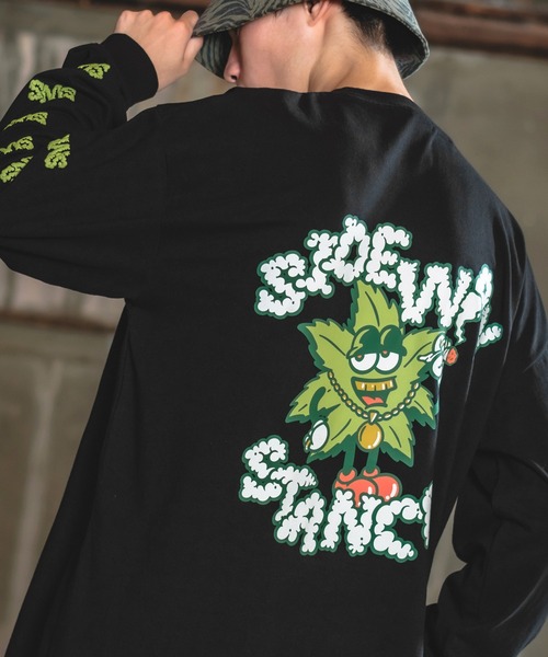 En serio TOKYO(エンソリオトーキョー)の「【SIDEWAYSTANCE】リーフ長袖Tシャツ(Tシャツ/カットソー・メンズ・パープル/ブラック系1/ホワイト系1/グレー系/イエロー系・MEDIUM/X-LARGE/LARGE/SMALL)」の1枚目の写真