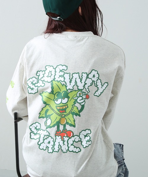 En serio TOKYO(エンソリオトーキョー)の「【SIDEWAYSTANCE】リーフ長袖Tシャツ(Tシャツ/カットソー・メンズ・パープル/ブラック系1/ホワイト系1/グレー系/イエロー系・MEDIUM/X-LARGE/LARGE/SMALL)」の3枚目の写真