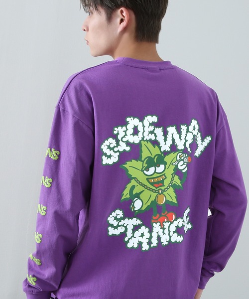 En serio TOKYO(エンソリオトーキョー)の「【SIDEWAYSTANCE】リーフ長袖Tシャツ(Tシャツ/カットソー・メンズ・パープル/ブラック系1/ホワイト系1/グレー系/イエロー系・MEDIUM/X-LARGE/LARGE/SMALL)」の4枚目の写真