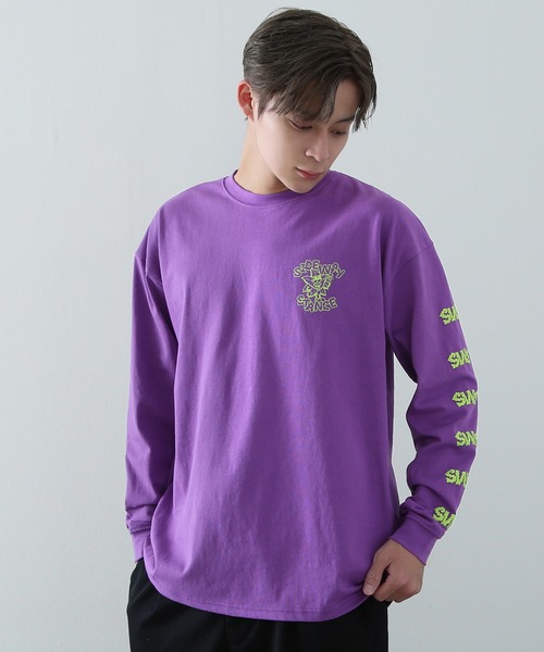 En serio TOKYO(エンソリオトーキョー)の「【SIDEWAYSTANCE】リーフ長袖Tシャツ(Tシャツ/カットソー・メンズ・パープル/ブラック系1/ホワイト系1/グレー系/イエロー系・MEDIUM/X-LARGE/LARGE/SMALL)」の11枚目の写真