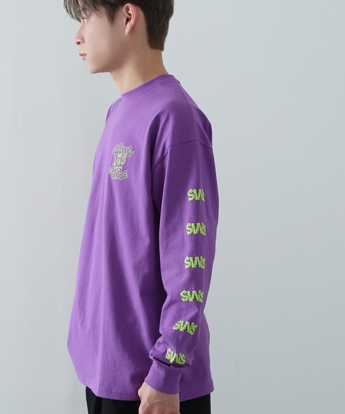 En serio TOKYO(エンソリオトーキョー)の「【SIDEWAYSTANCE】リーフ長袖Tシャツ(Tシャツ/カットソー・メンズ・パープル/ブラック系1/ホワイト系1/グレー系/イエロー系・MEDIUM/X-LARGE/LARGE/SMALL)」の12枚目の写真