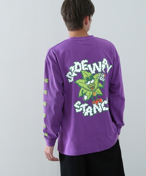 En serio TOKYO(エンソリオトーキョー)の「【SIDEWAYSTANCE】リーフ長袖Tシャツ(Tシャツ/カットソー・メンズ・パープル/ブラック系1/ホワイト系1/グレー系/イエロー系・MEDIUM/X-LARGE/LARGE/SMALL)」の13枚目の写真