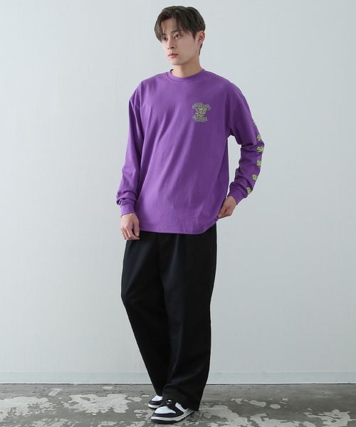En serio TOKYO(エンソリオトーキョー)の「【SIDEWAYSTANCE】リーフ長袖Tシャツ(Tシャツ/カットソー・メンズ・パープル/ブラック系1/ホワイト系1/グレー系/イエロー系・MEDIUM/X-LARGE/LARGE/SMALL)」の14枚目の写真