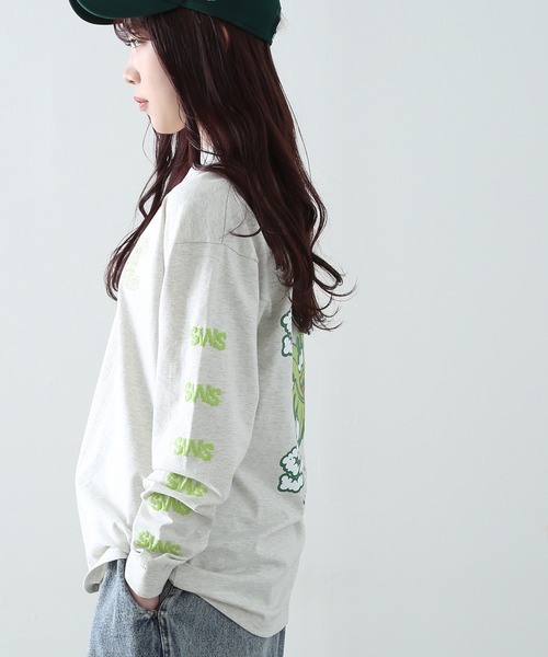 En serio TOKYO(エンソリオトーキョー)の「【SIDEWAYSTANCE】リーフ長袖Tシャツ(Tシャツ/カットソー・メンズ・パープル/ブラック系1/ホワイト系1/グレー系/イエロー系・MEDIUM/X-LARGE/LARGE/SMALL)」の16枚目の写真