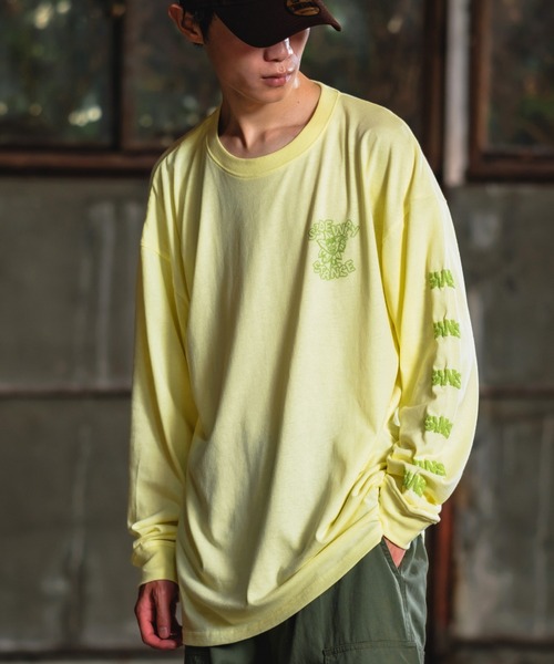 En serio TOKYO(エンソリオトーキョー)の「【SIDEWAYSTANCE】リーフ長袖Tシャツ(Tシャツ/カットソー・メンズ・パープル/ブラック系1/ホワイト系1/グレー系/イエロー系・MEDIUM/X-LARGE/LARGE/SMALL)」の19枚目の写真